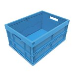 Bac plastique gerbable norme EU pliant plein sans couvercle 475x350x240 mm