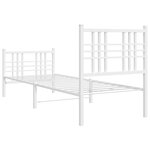 vidaXL Cadre de lit métal sans matelas avec pied de lit blanc 75x190cm