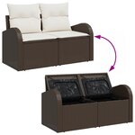 Ensemble de Canapé de Jardin vidaXL 8 pièces avec Coussins Marron Poly Rotin