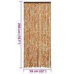 vidaXL Rideau anti-mouches ocre et blanc 56x200 cm chenille