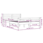 vidaXL Cadre de lit Blanc Bois massif 150x200 cm Très grand
