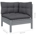 vidaXL Salon de jardin 9 Pièces avec coussins anthracite bois de pin