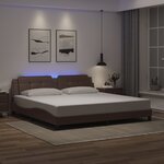 vidaXL Cadre de lit avec lumières LED marron 200x200 cm similicuir