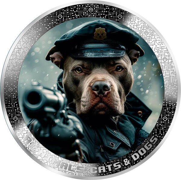 Pièce de monnaie en Argent 1000 Francs g 31.1 (1 oz) Millésime 2025 AI-Nimals POLICE DOG AI-NIMALS