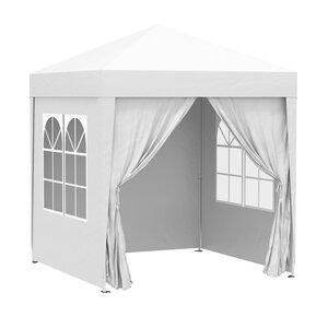 Tonnelle de jardin tente pliante barnum pop-up 2 x 2 m 4 parois latérales amovibles 2 fenêtres sac de transport pour camping  festival  plage  jardin  blanc