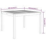 vidaXL Table à manger de jardin 110x110x75 cm bois d'acacia massif