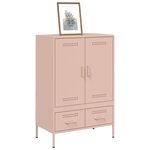 vidaXL Buffet haut rose 68x39x101 5 cm acier laminé à froid
