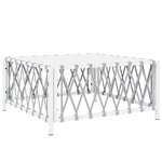 vidaXL Salon de jardin avec coussins 10 Pièces blanc acier