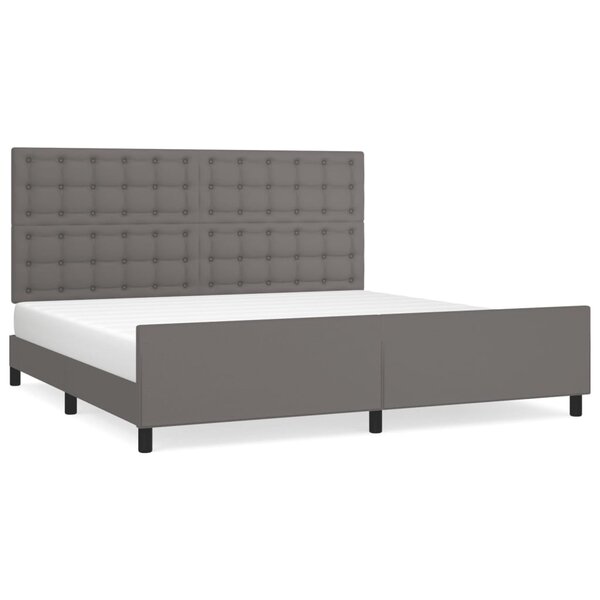 vidaXL Cadre de lit avec tête de lit Gris 200x200 cm Similicuir
