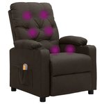 vidaXL Fauteuil de massage Marron foncé Tissu