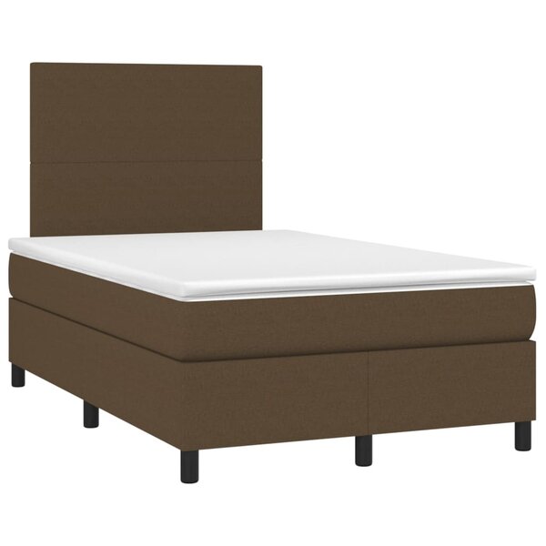 vidaXL Sommier à lattes de lit et matelas marron foncé 120x190cm tissu
