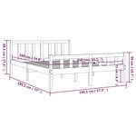 vidaXL Cadre de lit sans matelas gris bois massif 140x190 cm