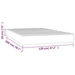 vidaXL Matelas de lit à ressorts ensachés Noir 120x200x20 cm Velours