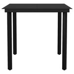 vidaXL Ensemble à manger de jardin avec coussins 5 Pièces Noir