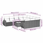 vidaXL Salon de jardin 11 Pièces avec coussins gris clair résine tressée