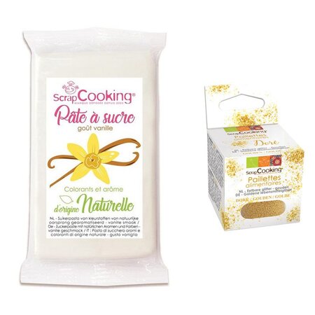 Arôme alimentaire naturel Vanille + paillettes dorées