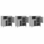 vidaXL Buffets 3 Pièces Sonoma gris Bois d'ingénierie