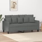 vidaXL Canapé à 2 places Gris foncé 140 cm Tissu