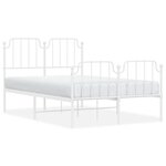 vidaXL Cadre de lit métal sans matelas et pied de lit blanc 120x200 cm
