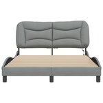 vidaXL Cadre de lit avec lumières LED gris clair 140x200 cm tissu