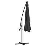 vidaXL Parasol déporté avec mât en aluminium 350 cm Noir