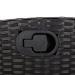 vidaXL Chaise inclinable de jardin avec coussins noir résine tressée