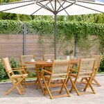 vidaXL Chaises de jardin pliantes lot de 6 beige bois d'acacia massif