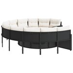 vidaXL Canapé de jardin avec table coussins rond noir résine tressée