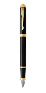 PARKER IM Stylo plume Noir plume moyenne encre bleue Coffret cadeau