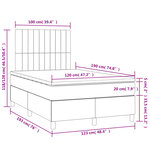 vidaXL Sommier à lattes de lit matelas et LED bleu 120x190 cm tissu