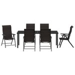 vidaXL Set de dînette de jardin 7 pièces noir rotin poly