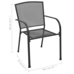 vidaXL Chaises d'extérieur 4 Pièces Design maillé Anthracite Acier