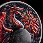 Pièce de monnaie en Argent 10 Cedis g 62.2 (2 oz) Millésime 2024 Chronicles of Fire DRAGON