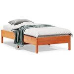 vidaXL Cadre de lit sans matelas cire marron 75x190 cm bois pin massif