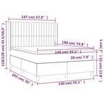vidaXL Sommier à lattes de lit matelas et LED Taupe 140x190 cm Tissu