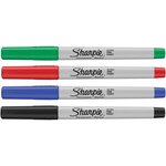 Lot de 4 marqueurs permanents - pointe ultrafine - couleurs assorties sharpie