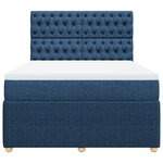 vidaXL Sommier à lattes de lit avec matelas Bleu 160x200 cm Tissu
