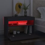 vidaXL Meubles TV avec lumières LED 2 Pièces gris 60x35x40 cm
