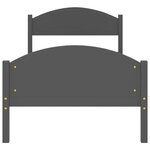 vidaXL Cadre de lit Gris foncé Bois de pin massif 100x200 cm