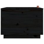 vidaXL Boîtes de rangement et couvercles 3 Pièces Noir Bois massif de pin