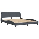 vidaXL Lit avec matelas gris foncé 160x200 cm velours