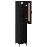vidaXL Buffet haut Noir 34 5x34x180 cm Bois d'ingénierie