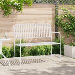 vidaXL Banc Blanc Métal 103 5 x 51 5 x 90 cm Durable Banc d'extérieur
