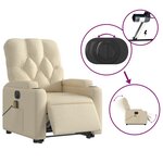 vidaXL Fauteuil inclinable de massage électrique Crème Tissu