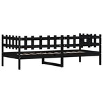 vidaXL Lit de jour Noir 90x190 cm Bois de pin massif