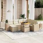 vidaXL Salon de jardin avec coussins 8 Pièces beige résine tressée