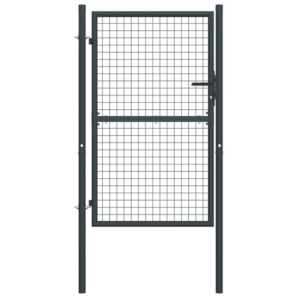 vidaXL Portail en maille de jardin Acier galvanisé 100 x 250 cm Gris