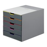 Module de classement Varicolor 5 tiroirs - Gris / liserés multicolores