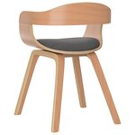 vidaXL Chaise à manger lot de 2 gris clair bois courbé et tissu