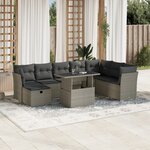 vidaXL Salon de jardin 9 Pièces avec coussins gris clair résine tressée
